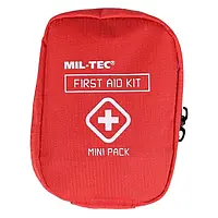 Укомплектованная армейская аптечка первой помощи MIL-TEC Mini Pack Красная/ Военная аптечка с креплением Molle