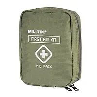 Военная укомплектованная аптечка первой помощи MIL-TEC Midi Pack Олива/ Армейская аптечка с креплением Molle