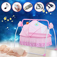 Електричне дитяче ліжечко дитяче гойдалка дитяче ліжечко дитяча колиска для сну 12 музики з пультом дистанційного керування