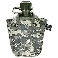 Армейская фляга в чехле 1л/ Тактическая военная фляга для воды военная MFH пиксель/