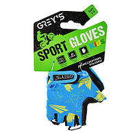 Рукавиці дитячі з коротким пальцем та гелевими вставками Синьо-Чорні Size 14 (5-6р.) "GREYS" GR18721