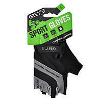 Рукавиці з коротким пальцем та гелевими вставками Чорно-Сірі L "GREYS" GR18353