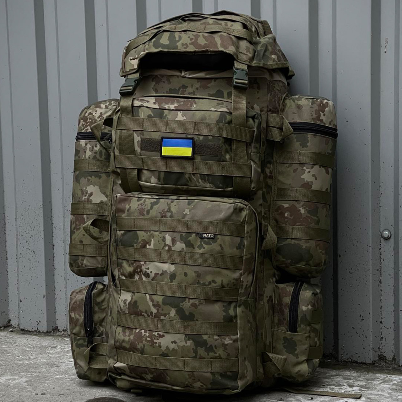 Тактичний рюкзак FIELD з кишенями/Армійський рюкзак зелений камуфляж з MOLLE/ Військовий штурмовий рюкзак 160 л