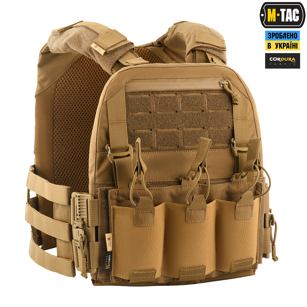 M-Tас плитоноска CUIRASS QRS/Тактична плитоноска зі швидким скидання М-Тас/ Плитоноска з системою MOLLE/ Койот