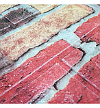 Самоклеюча 3D панель під бежево-червону Катеринославська цеглу В РУЛОНІ 3080x700x3мм, фото 4