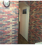 Самоклеюча 3D панель під бежево-червону Катеринославська цеглу В РУЛОНІ 3080x700x3мм, фото 6