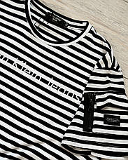 Чоловіча футболка Calvin Klein у смужку бавовняна Кельвін Кляйн, фото 3