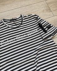 Чоловіча футболка Calvin Klein у смужку бавовняна Кельвін Кляйн, фото 6