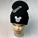 М 91014 Шапка зимова  для дівчинки "МІКІ", 2-12 років, різні кольори, фото 5
