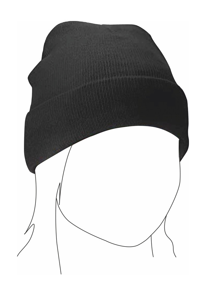 Зимова шапка в'язана з відворотом з акрилової бавовни універсальна унісекс REIS, шапка робоча, шапка