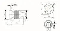 Моностабильный переключатель ON-OFF - PBW-12B - 2A 250V плоский