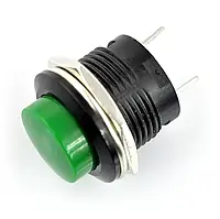 Выключатель ON-OFF моментальный, круглый 250В / 3А - зеленый - 5 шт.