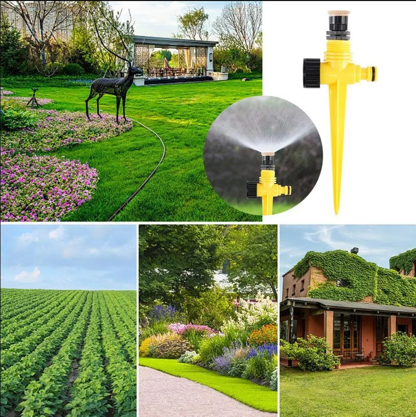 Автоматична система поливу, обертання на 360°, садовий спринклер для газону, автоматичні регульовані інструменти для поливу.