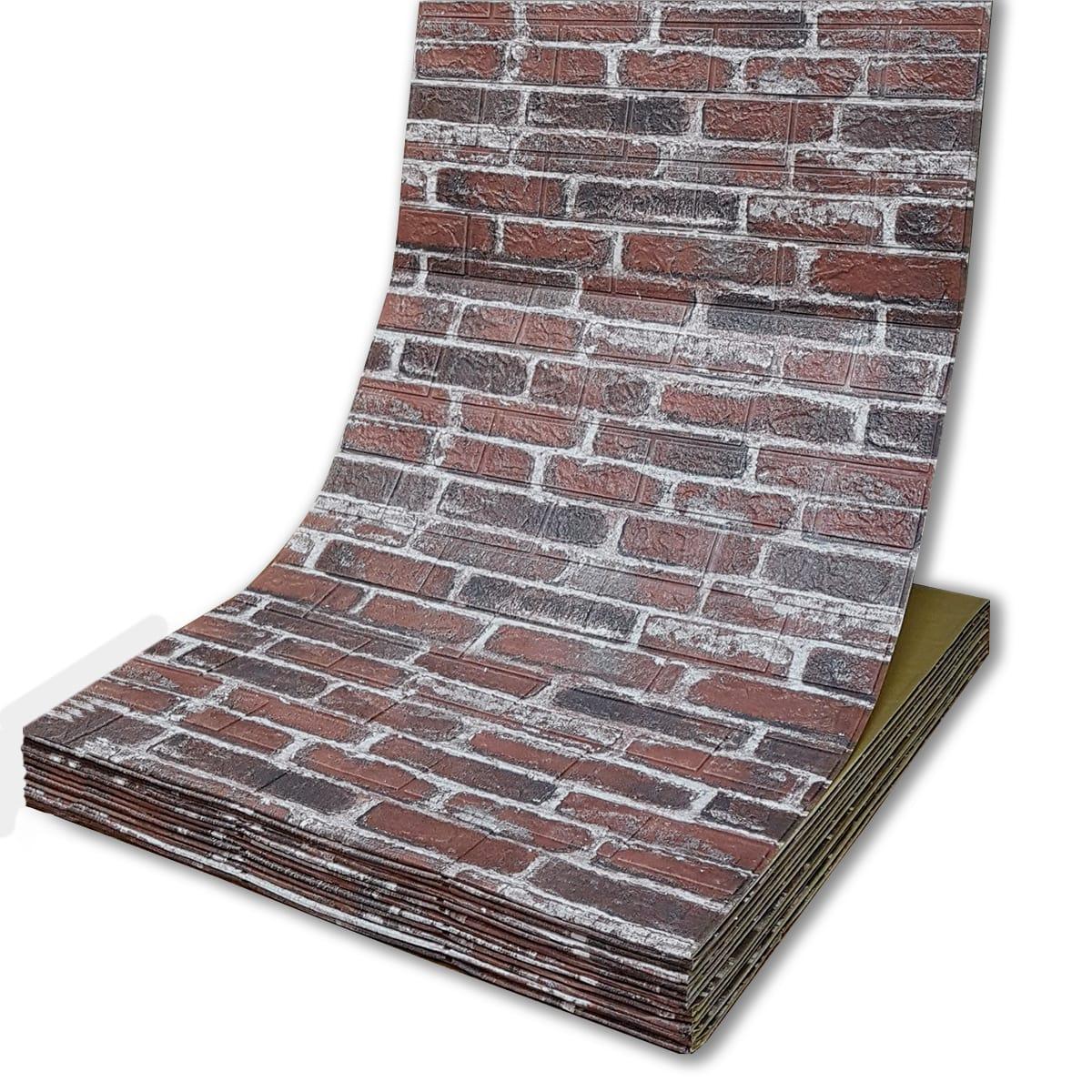 Самоклеющаяся декоративная 3D панель под красный екатеринославский кирпич в рулоне 3080x700x3мм, фото 1