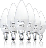 Светодиодные свечи Aiwode 4W E14, натуральный белый 3000K эквивалент 40 Вт, 400LM RA80, 180 ° Угол луча, C37