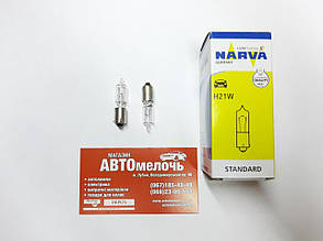 Лампа H21W 12V 21W 1 контакт зміщенний цоколь Narva