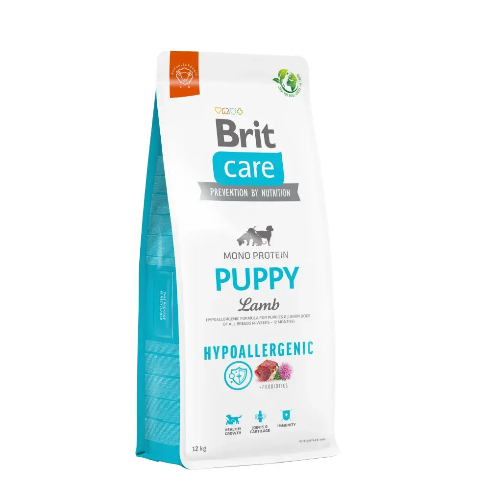 Гіпоалергенний Сухий корм для цуценят 12 кг. Brit Care Puppy Lamb & Rice Брит для собак з ягням і рисом