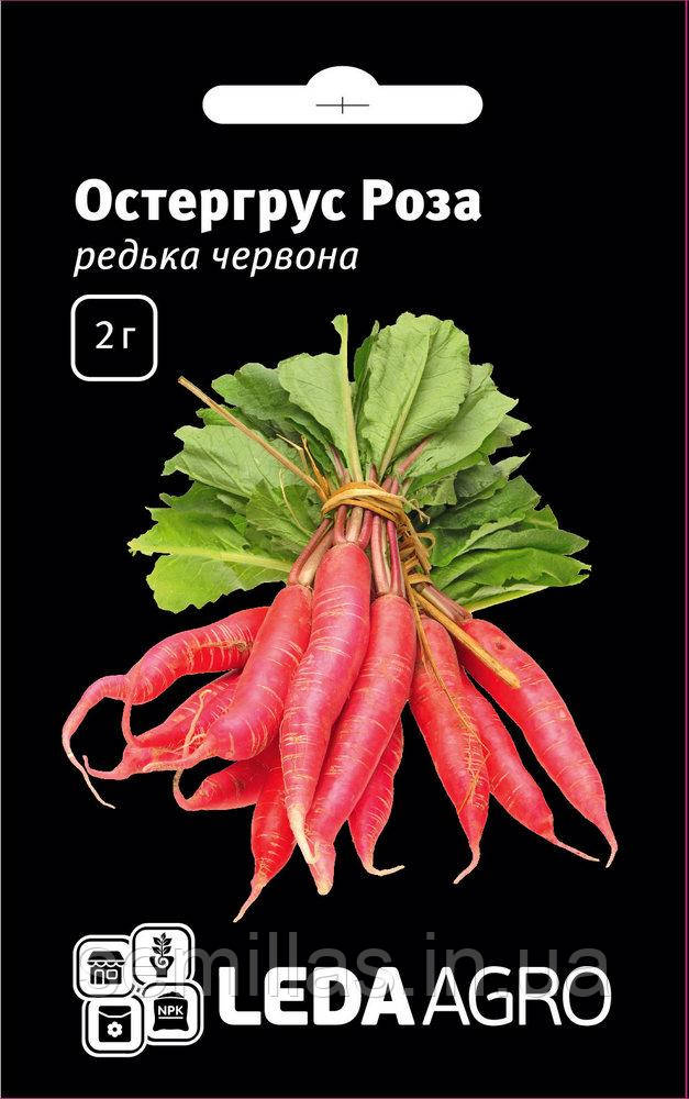 Насіння редьки Остергрус Роза, 2 гр, червона довга, ТМ "ЛєдаАгро"