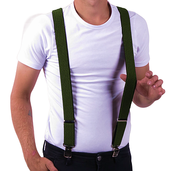 Чоловічі широкі підтяжки для штанів, Зелені / Лямки для штанів