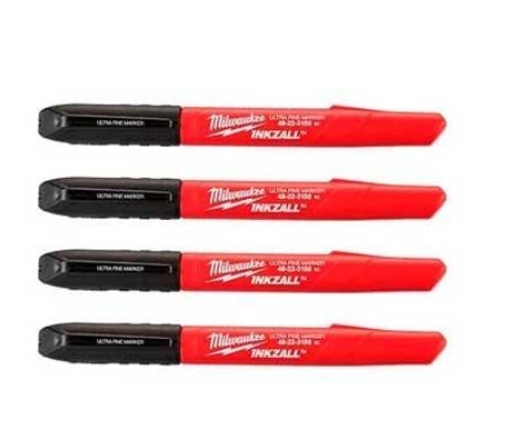 Маркери Milwaukee InkZAll для будмайданчика, чорний 4 шт/компл., фото 1
