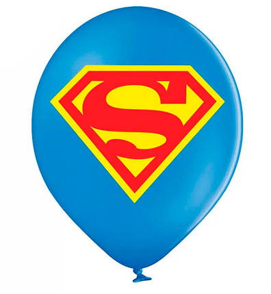 Повітряні кульки "Супермен" (5 шт.), Бельгія, Ø 30 см, фото 1
