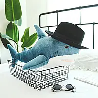 Мягкая Fancy акула игрушка обнимашка для сна синяя 60 см