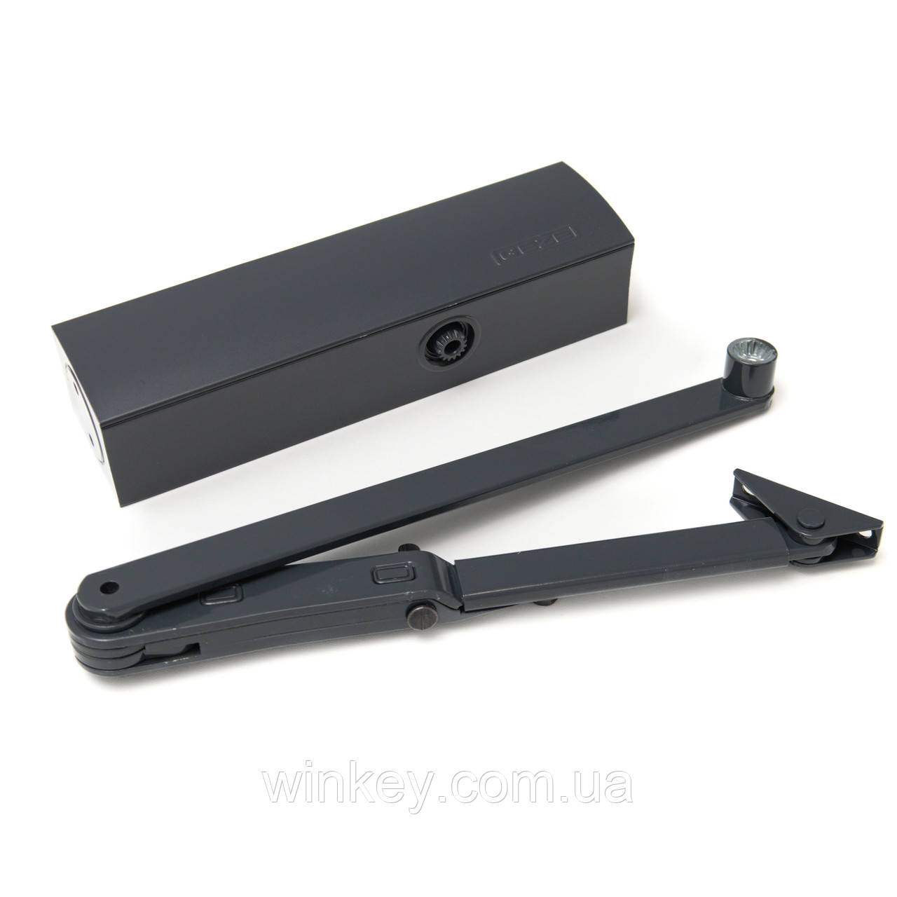 Доводчик дверний GEZE TS 2000 NV BC з фіксацією антрацит, фото 1