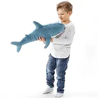 Подушка игрушка обнимашка для сна акула Blahaj с икеа синяя 60 см