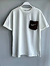 Футболка чоловіча біла повсякденна з коротким рукавом брендова літо з кишенею Nike Air (Найк Аїр), фото 2