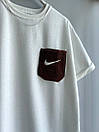 Футболка чоловіча біла повсякденна з коротким рукавом брендова літо з кишенею Nike Air (Найк Аїр), фото 5