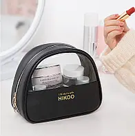 Дорожная прозрачная косметичка в путешествия, органайзер для косметики Hikoo (черный)