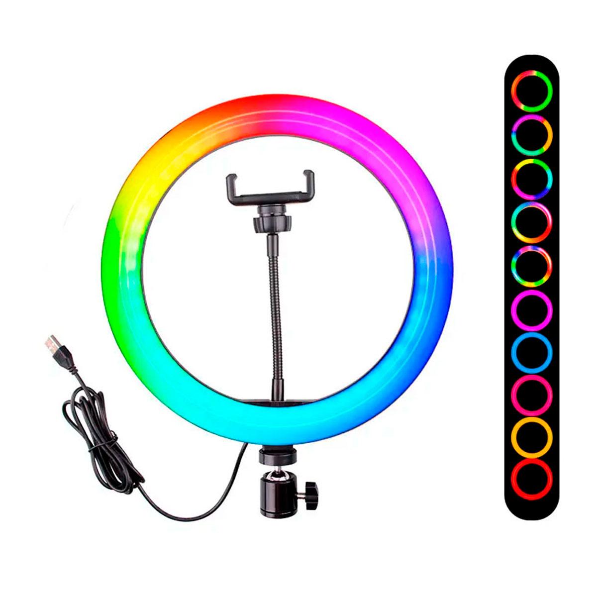 Кільцева LED лампа RGB MJ38 на USB, 38 см