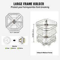 VEVOR Ручной медовый экстрактор тангенциальный экстрактор из нержавеющей стали 4/8 рамок медовый экстрактор 45