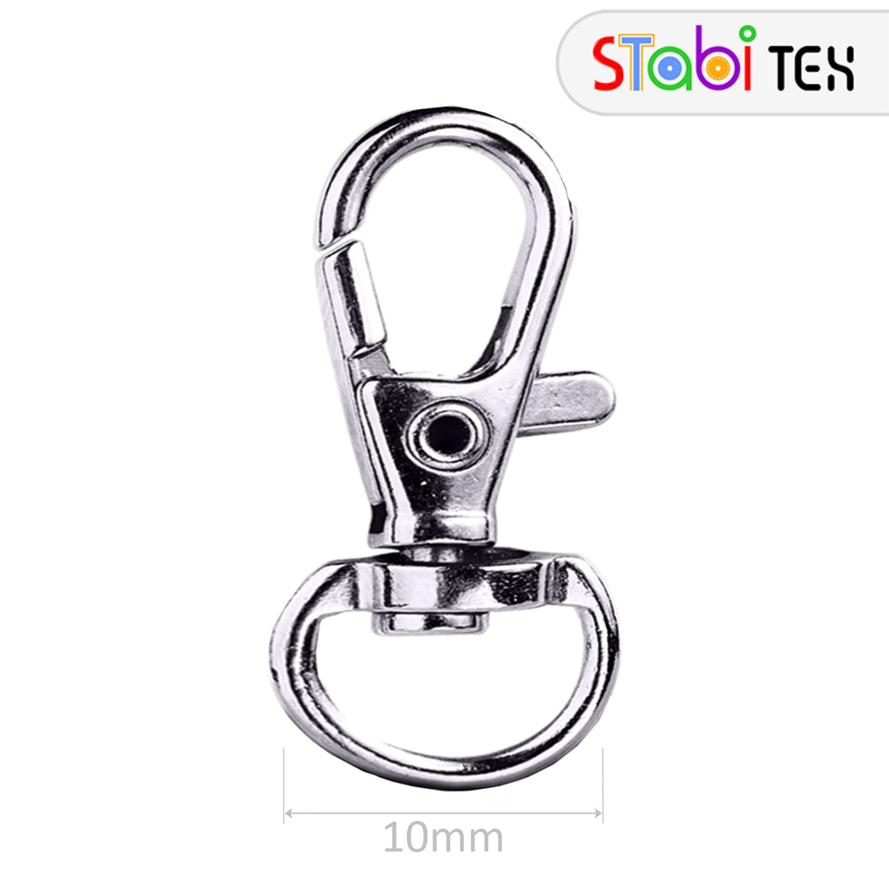 Карабін 10мм литий брелочний (2,3 гр) Нікель, фото 1