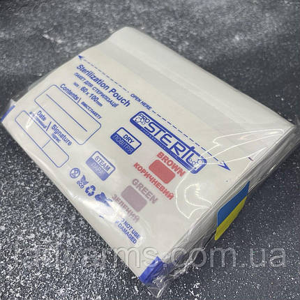 Крафт-пакеті БІЛІ 60*100 ProSteril упаковка (100 шт.), фото 1