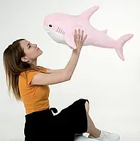 Мягкая игрушка обнимашка для сна акула розовая 60 см