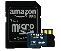 Карта памяти с адаптером micro SDHC 16GB Amazon pro