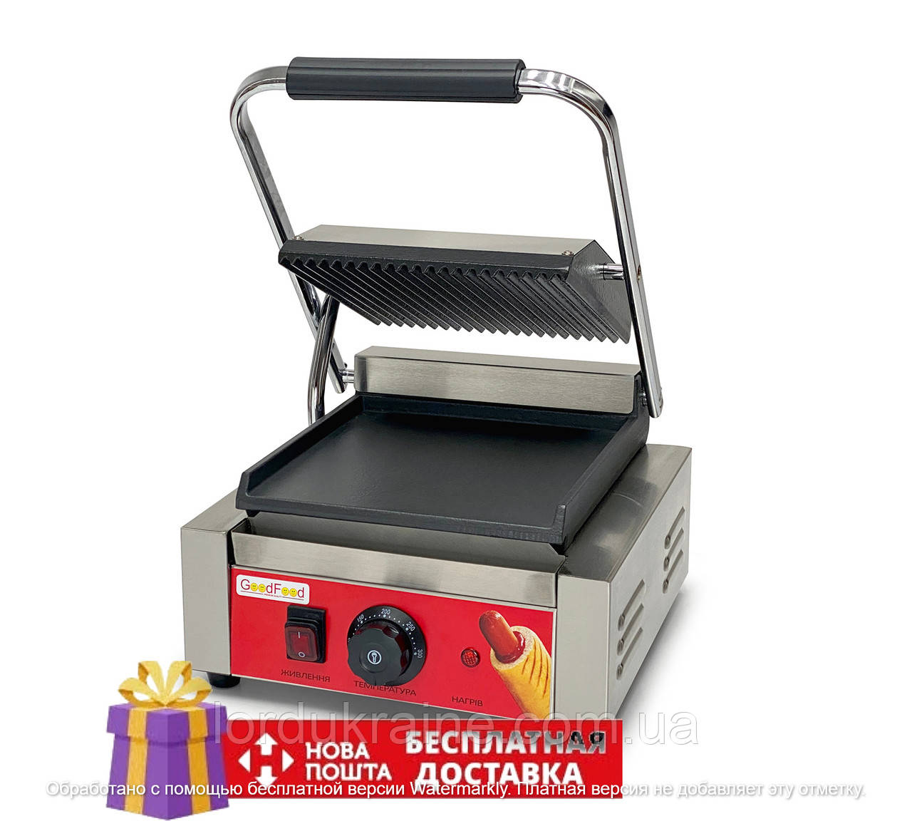 Гриль контактний GoodFood ECG10EA Panini RED