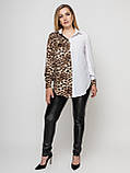Блуза жіноча Лєона білий/леопард, фото 5