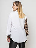Блуза жіноча Лєона білий/леопард, фото 3