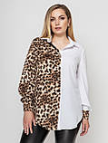 Блуза жіноча Лєона білий/леопард, фото 6