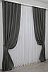 Комплект штор (2шт. 1,5х2,7м.) колекція "Льон Мішковина". Колір сірий. Код 1234ш 33-0071, фото 3