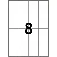 Етикетки самоклейкі (52.5x148 мм) на аркуші А4