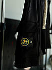 Чоловічий літній костюм Футболка + Шорти Stone Island чорний з патчем Стон Айленд, фото 7