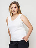 Майка жіноча трикотажна біла, фото 3