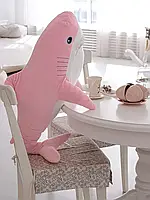 Подушка іграшка обіймашка для сну акула Fancy з ікеї рожева 60 см