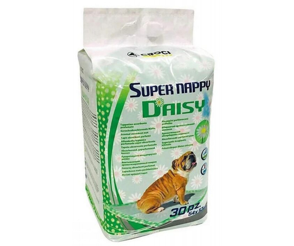 Пелюшки для собак Croci Super Nappy Daisy 57*54 см з ароматом ромашки, 30 пелюшок в упаковці (C6028312), фото 1