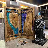 Нарди ручної роботи з натурального дерева та епоксидної смоли, фото 2