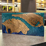 Нарди ручної роботи з натурального дерева та епоксидної смоли, фото 7