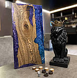 Нарди ручної роботи з натурального дерева та епоксидної смоли, фото 8